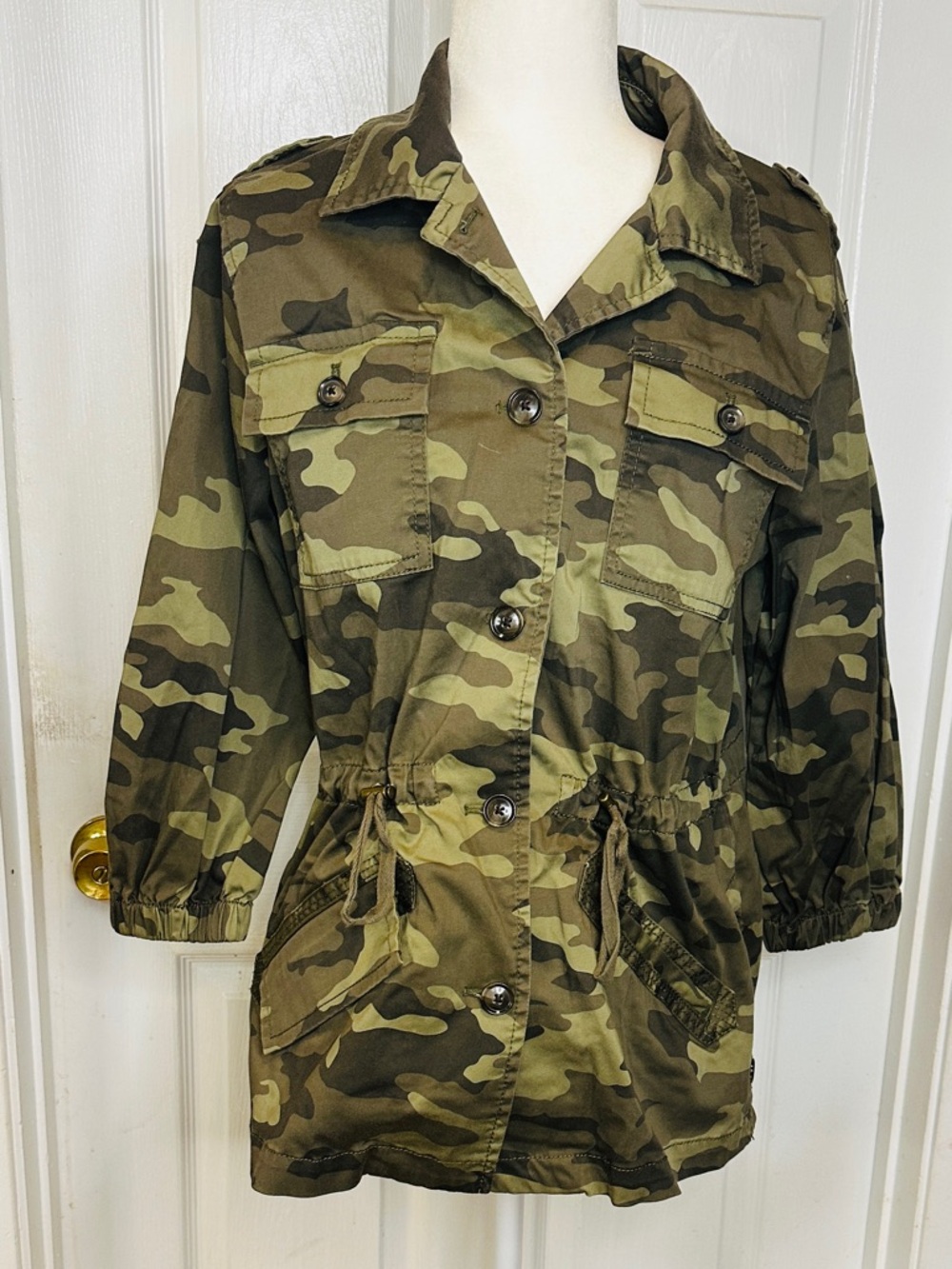 Banana Republic Jacket Women Green Camouflage Jacket Coat Size Medium